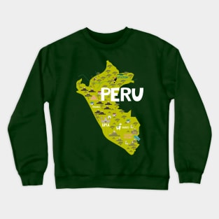 Peru Illustrated Map Crewneck Sweatshirt